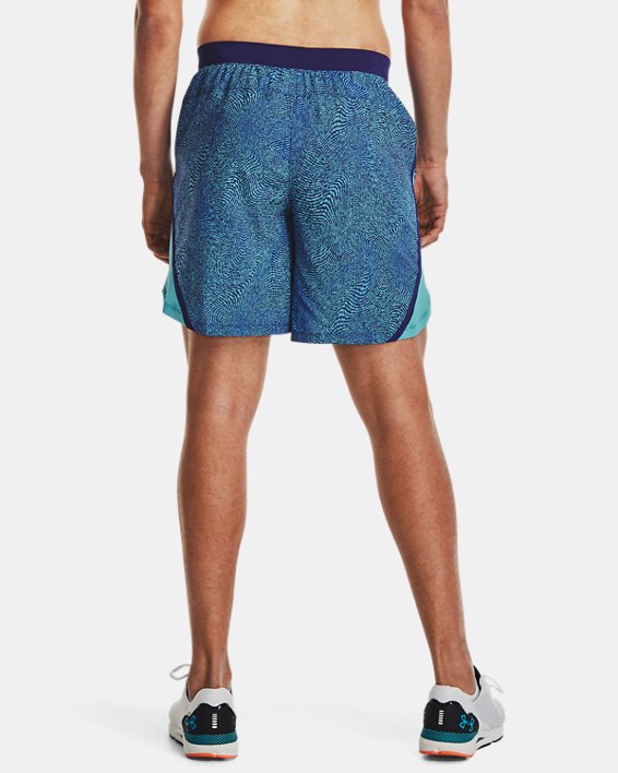Men's UA Launch 7'' Printed Shorts, Blue, pdpMainDesktop image number 1